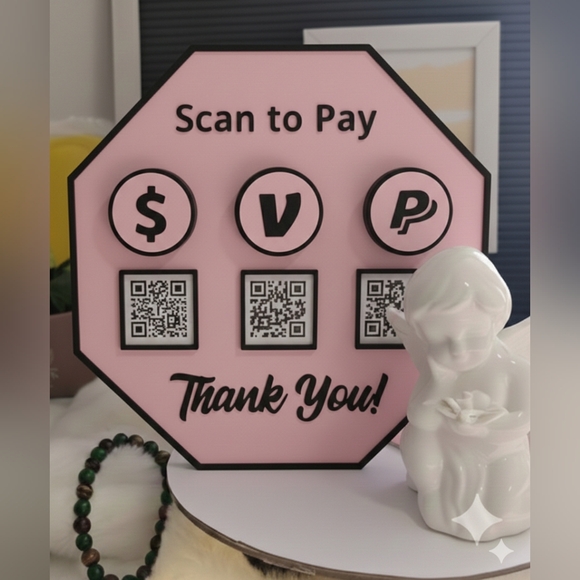 Qr Code Display Sign 3d Printed - Picture 1 of 3